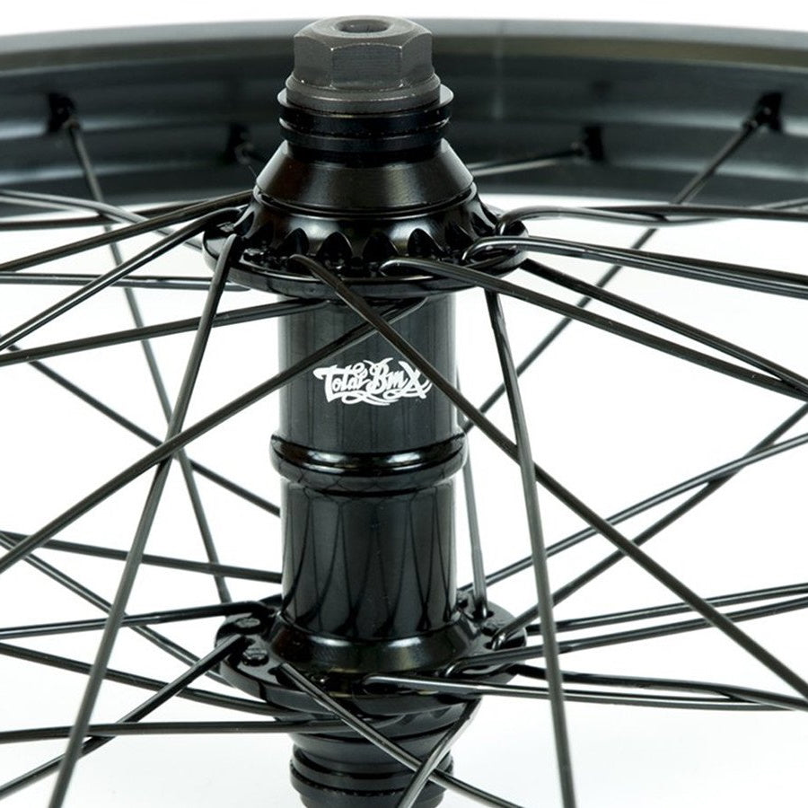 Total BMX Techfire Front Wheel - Black Hub With Black Rim 10mm (3/8")